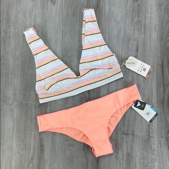 ☀️BILLABONG☀️ RIP CURL☀️FEELING SUNNY PLUNGE CLASSIC SURF CHEEKY PANT BIKINI - Picture 3 of 16